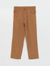 LC Waikiki Elastic Waist Straight Linen Blend Women's Trousers